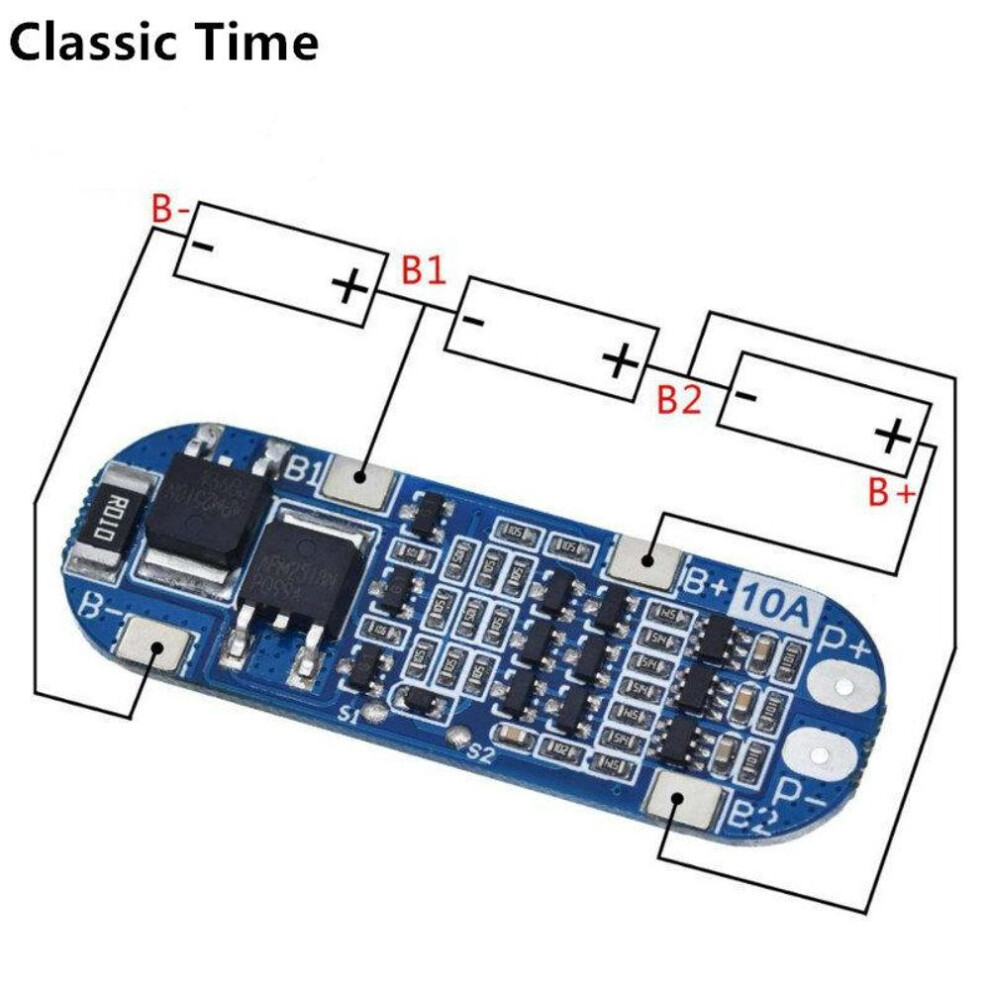 (as the picture) 3S 10A 11.1V 12V 12.6V Lithium Battery Charger Protection Board Module for 18650 Li-ion Battery Cells BMS 3.7V