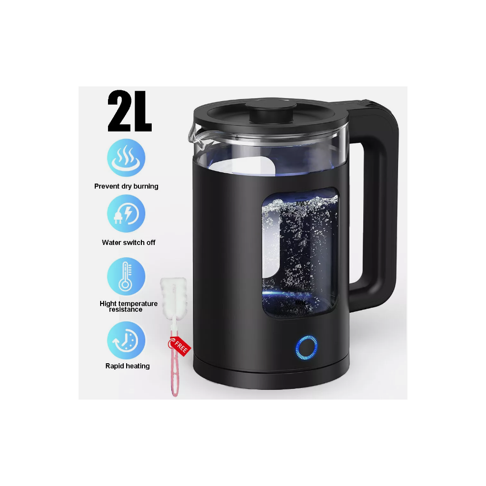 Electric Kettle, 2 Liter Quiet Fast Glass Kettle w Blue LED,Easy Clean-image-OPC-PFXZ2W5-NEW