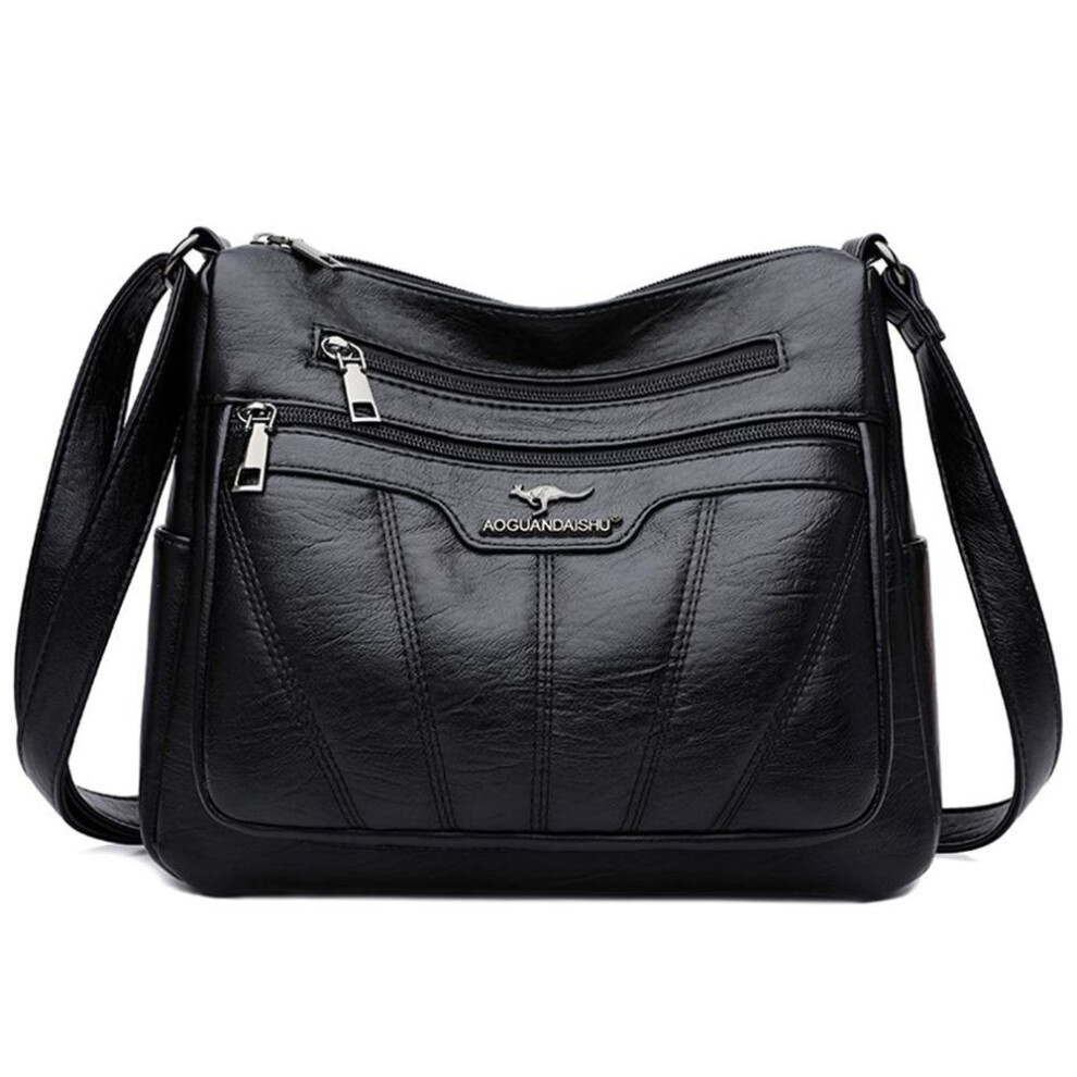 (black) Soft Leather Women Bag Branded Designer Ladies Handbag Purses 2023 Luxury Female Shoulder Bag Large Capacity Crossbody Bags Sac