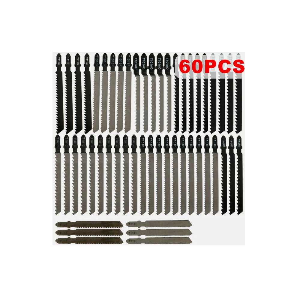 60Pcs T Shank Jigsaw Blades Tool Set Wood & Metal Fit Bosch Makita etc