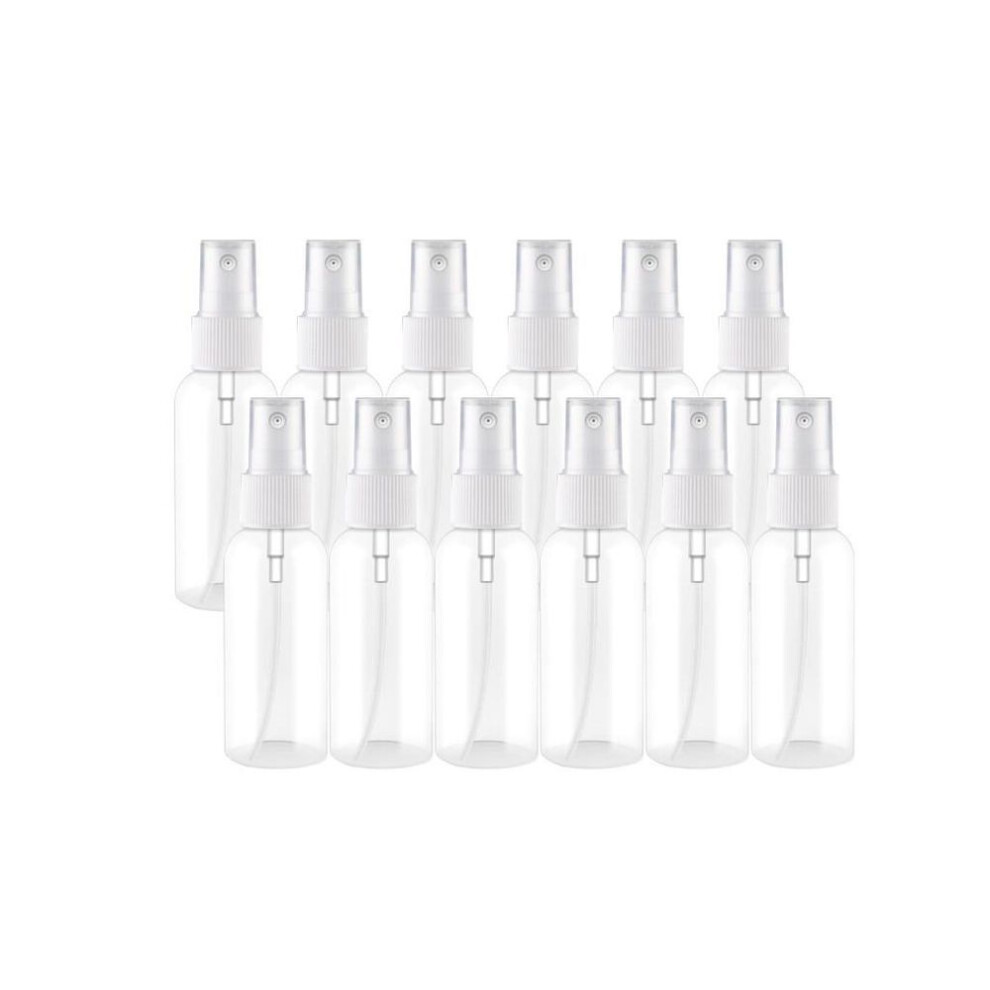 (white, One Size) 12pc Clear Plastic Spray Empty Bottle Small Spray Bottle With Plastic Sprayer