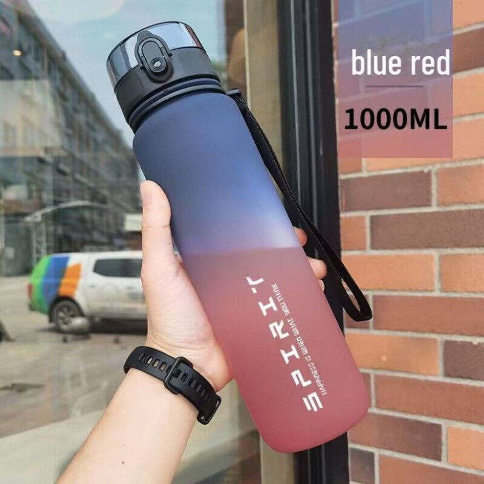 Gradient Color Sports Water Bottle with Handle for Students - Large Capacity, BPA-Free Plastic, Direct Drinking Design