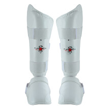 (Large ) WUKF Style Karate Competion White Shin Guards - Pair