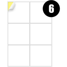 (LBL 6 PER SHEET) Address Labels White A4 100 Sheets Sticky Self Adhesive for Inkjet / Laser Printer