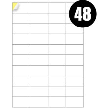 (LBL 48 PER SHEET) Address Labels White A4 100 Sheets Sticky Self Adhesive for Inkjet / Laser Printer