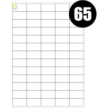 (LBL 65 PER SHEET) Address Labels White A4 100 Sheets Sticky Self Adhesive for Inkjet / Laser Printer