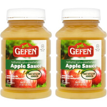 Gefen Unsweetened Apple Sauce, No Added Sugar, Natural, 1.3kg (2 Packs of 652g)