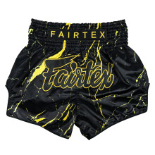(X-Large) Fairtex Muay Thai Fight Shorts Black - Marble