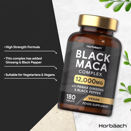 Black Maca - High Strength Maca 12,000mg - 180 Vegan Capsules 1