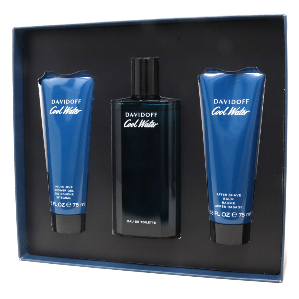Davidoff Cool Water Eau De Toilette 3 Pcs Set  / New With Box