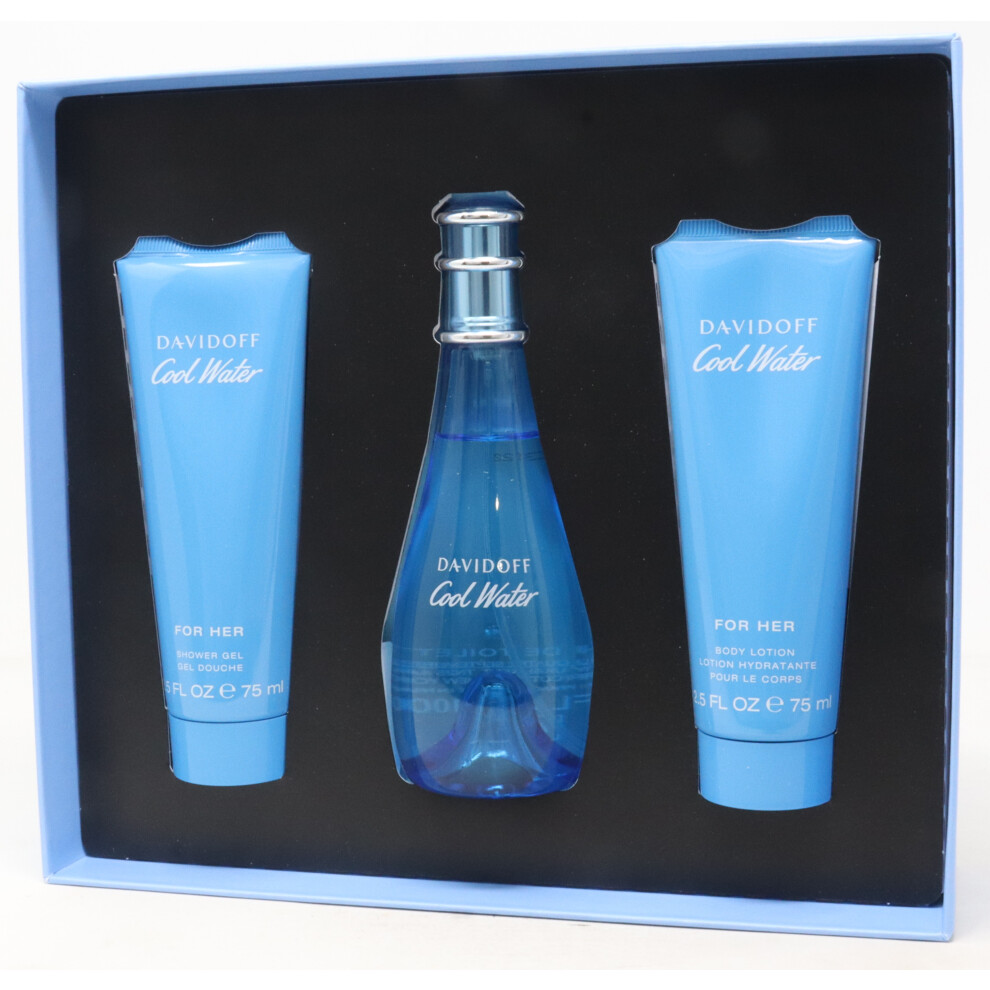 Davidoff Cool Water Eau De Toilette 3 Pcs Set  / New With Box