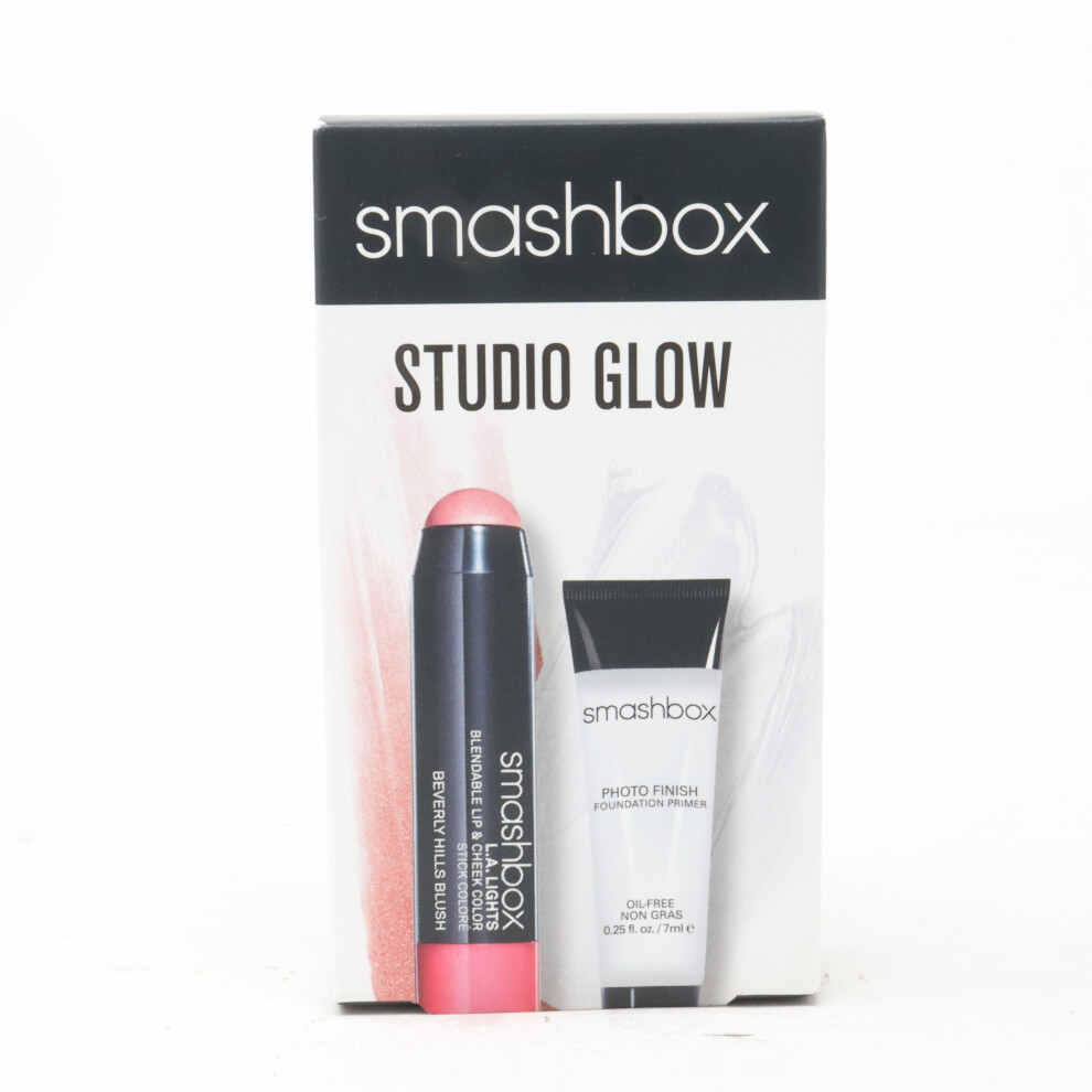 Smashbox Studio Glow Set Photo Finish Primer Bev Hills Blush Lip Cheek    /