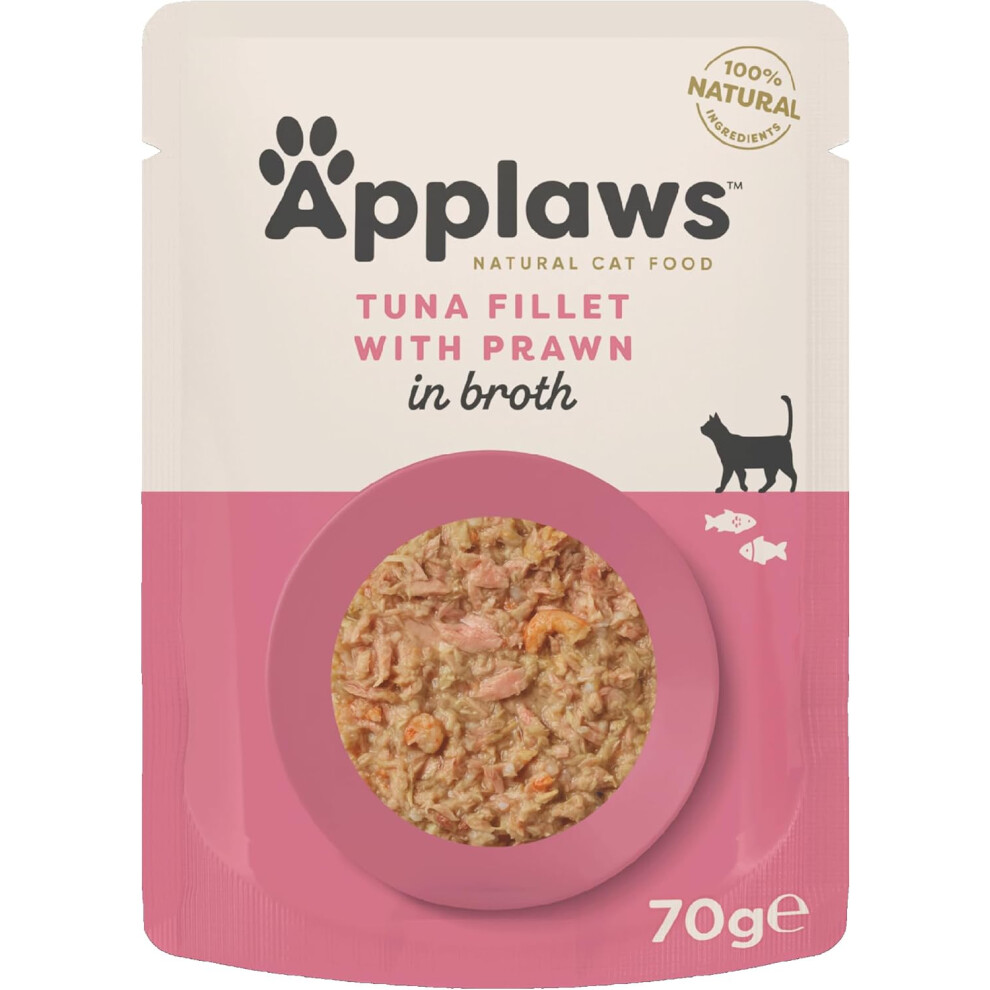 Applaws Cat Pouch Tuna Fillet & Black Tiger Prawn 12 X 70g 840g