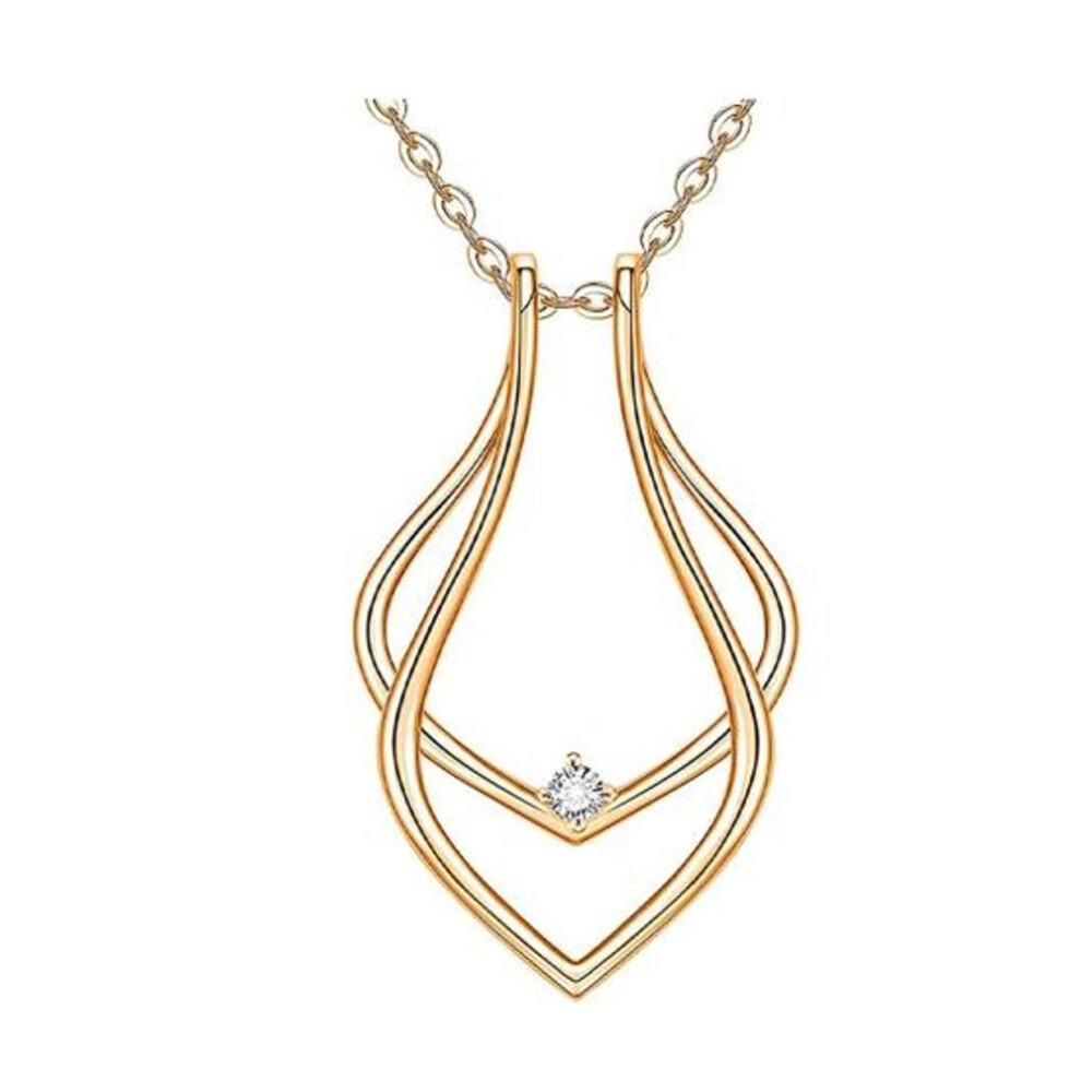 (golden) Women Ring Holder Pendant Necklace Adjustable Length Necklace Ring Keeper Wife Girlfriend Necklace Birthday Gift