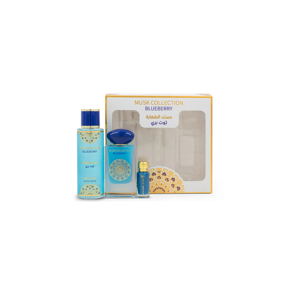 Gulf Orchid Musk Tahara Eau De Parfume Blueberry 3Pcs Gift Set By