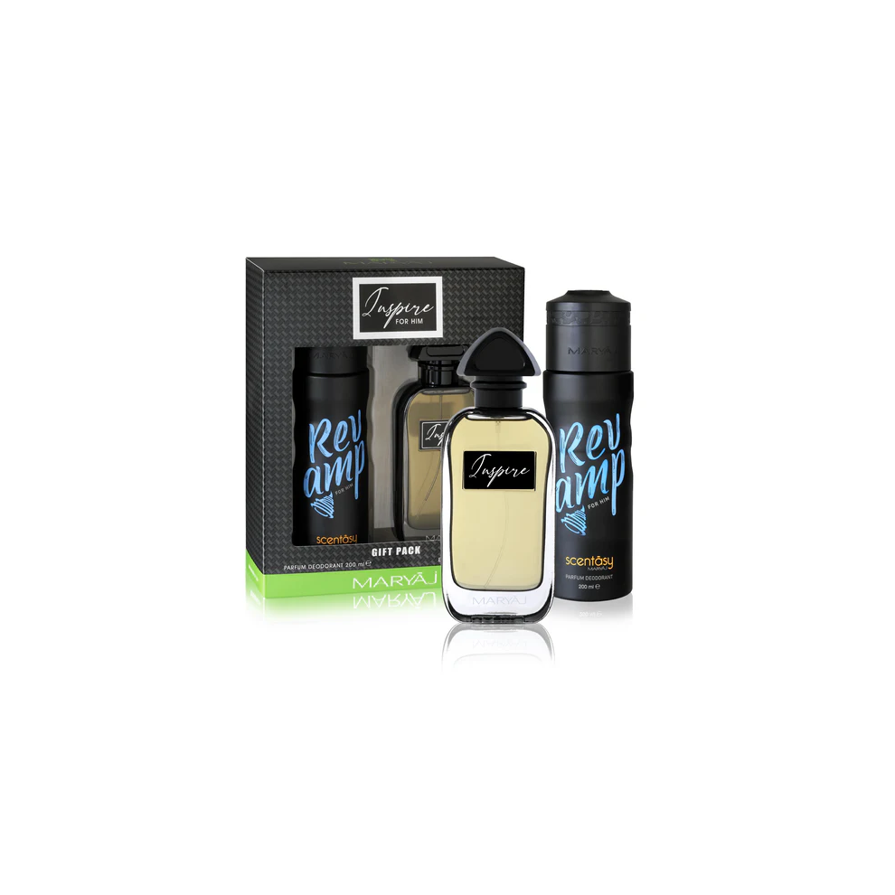 Maryaj Inspire Perfume Gift Set For Men (Edp 100Ml + Revamp Perfume Body Spray 200Ml)