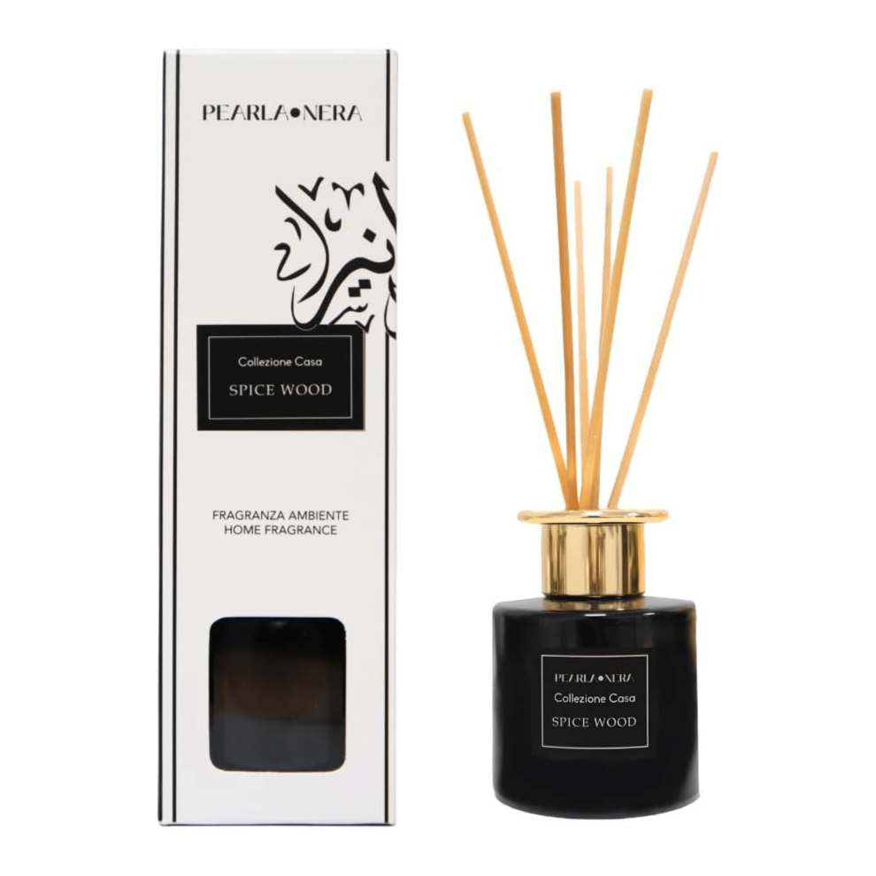 Pearla Nera Spice Wood Reed Diffuser For Home Scented Oil Diffuser With Sticks Set By