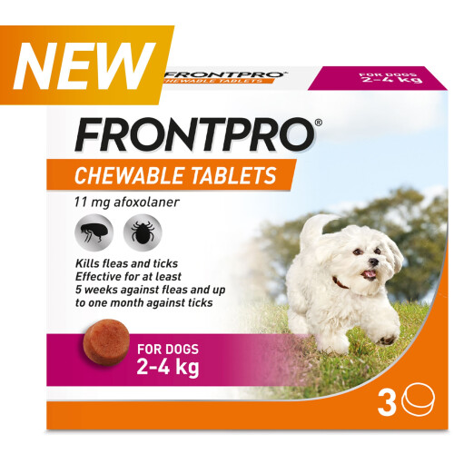 (Small Dog (2-4kg)) FRONTPRO Chewable Tablets Flea and Tick Treatment