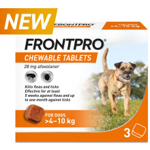 (Medium Dog (4-10kg)) FRONTPRO Chewable Tablets Flea and Tick Treatment
