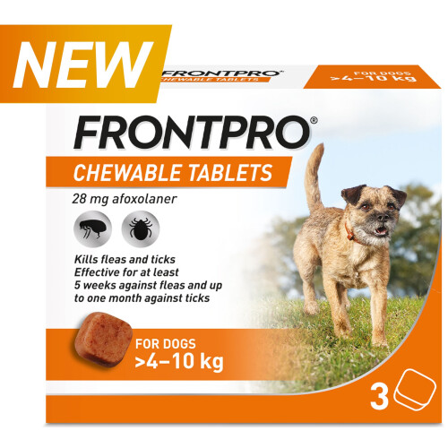 (Medium Dog (4-10kg)) FRONTPRO Chewable Tablets Flea and Tick Treatment