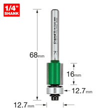 C116AX1/4TC 1/4 Shank Self Guided Trimmer 12.7mm Diameter Router Bit