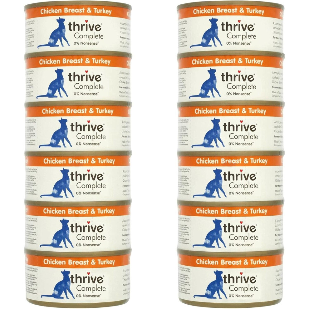 Thrive Cat 100% COMPLETE - CHICKEN BREAST & TURKEY (pack Of 12)