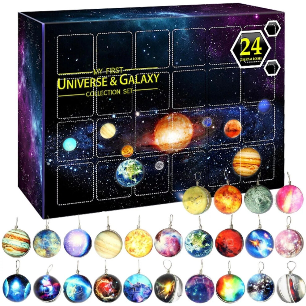Flemye Universe Galaxy Christmas Advent Calendar 24 Days Countdown Blind Box Toy Gift！