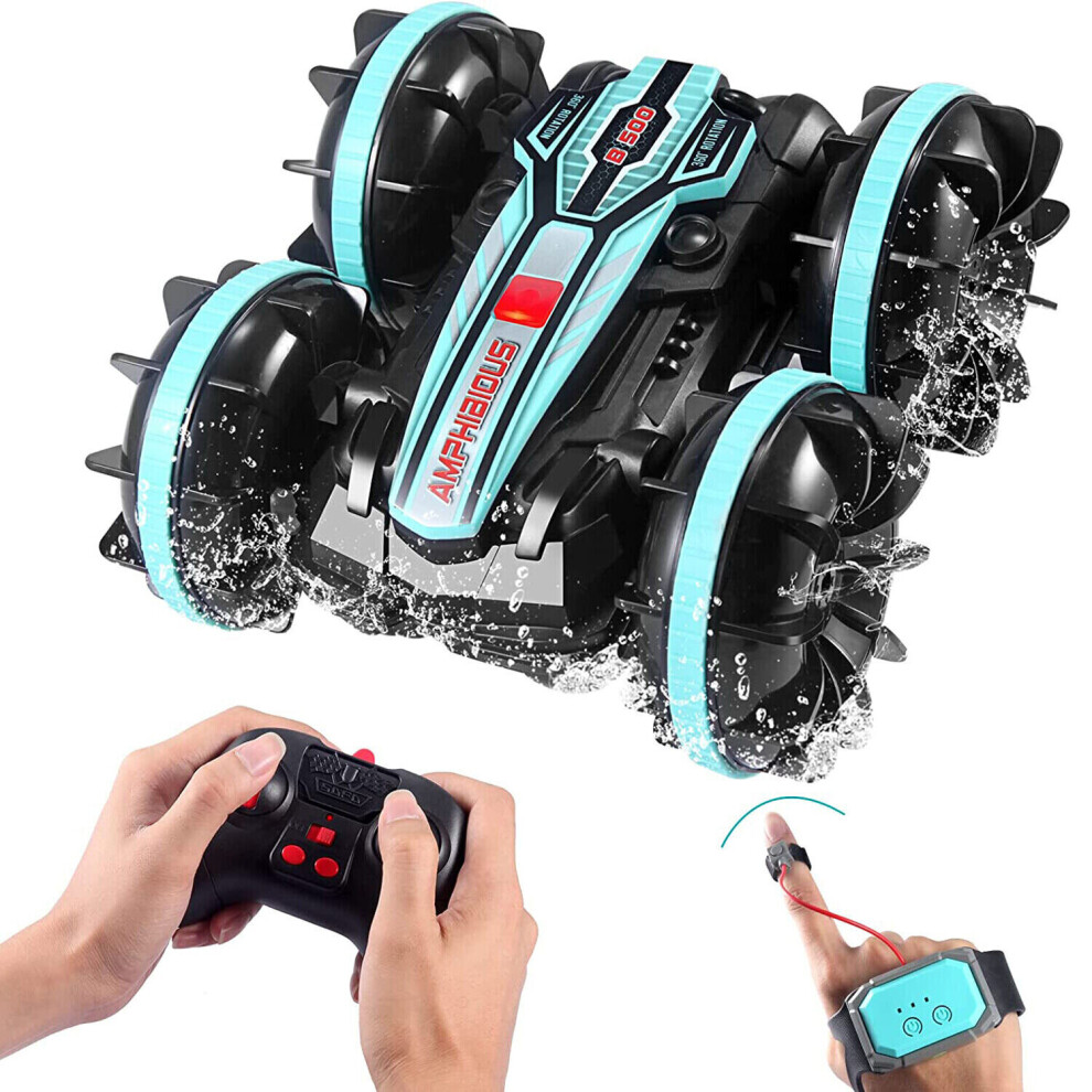 Flemye Kids Remote Control Car Boat Amphibious 4Wd Rc Stunt Cars Water Land Toys Gifts