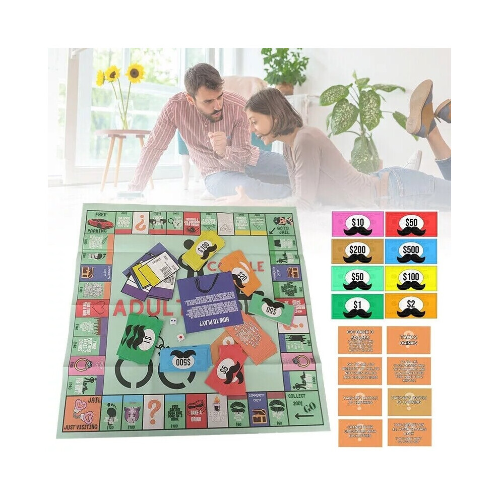 Flemye Adultopoly Couple Board Game, Couple Game Card Board Game Props For Date Night