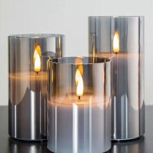 3 x Flackernde Flammenlose LED-Kerzen Batteriebetriebene Fernsteuerung Stimmungslichter