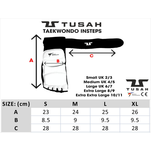(Large ) Tusah WT Taekwondo Instep Foot Sparring Guards 2