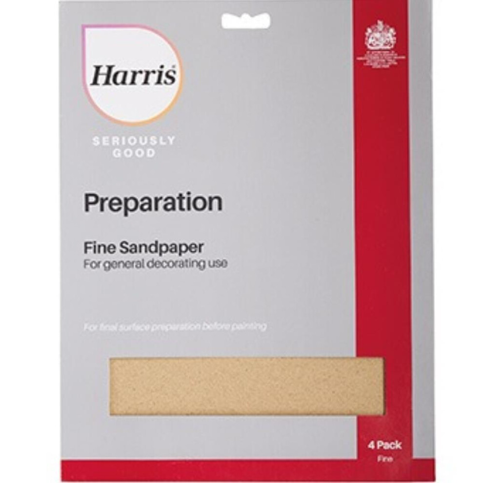 Harris Preparation  Sandpaper  Fine 4pk