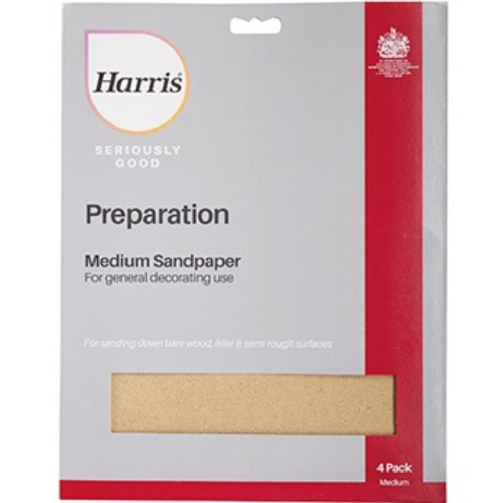 Harris Preparation Sandpaper  Medium 4pk