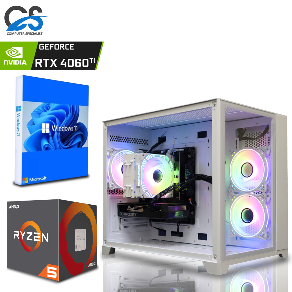 (AMD Ryzen 5 5600, RTX 3050 (6GB)) Fast Gaming PC AMD Ryzen 5 5600G 32GB RTX 4060 Ti-image-OPC-PFXZGNQ-NEW