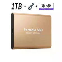 (Gold 1TB) External Hard Drive Portable Shockproof Mobile SSD