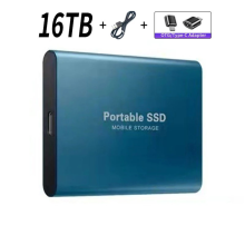 ( Blue 16TB) External Hard Drive Portable Shockproof Mobile SSD