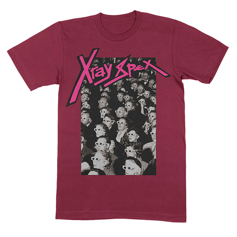 (L, Maroon Red) X-Ray Spex 3D Cinema T Shirt