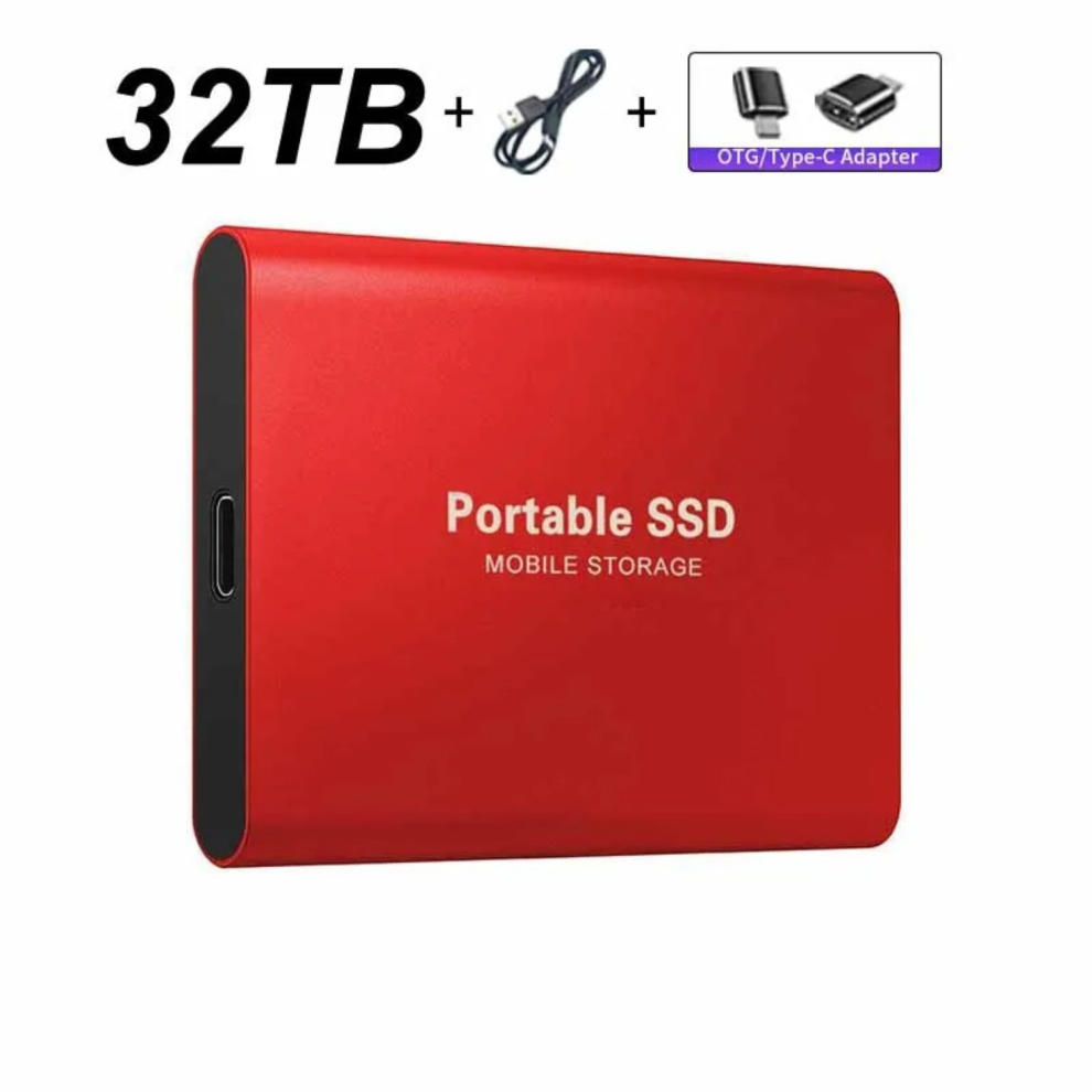 (Red 32TB) External Hard Drive Portable Shockproof Mobile SSD-image-OPC-PFXZGMH-NEW