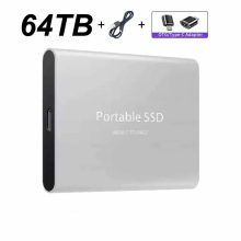 ( Silver 64TB) External Hard Drive Portable Shockproof Mobile SSD