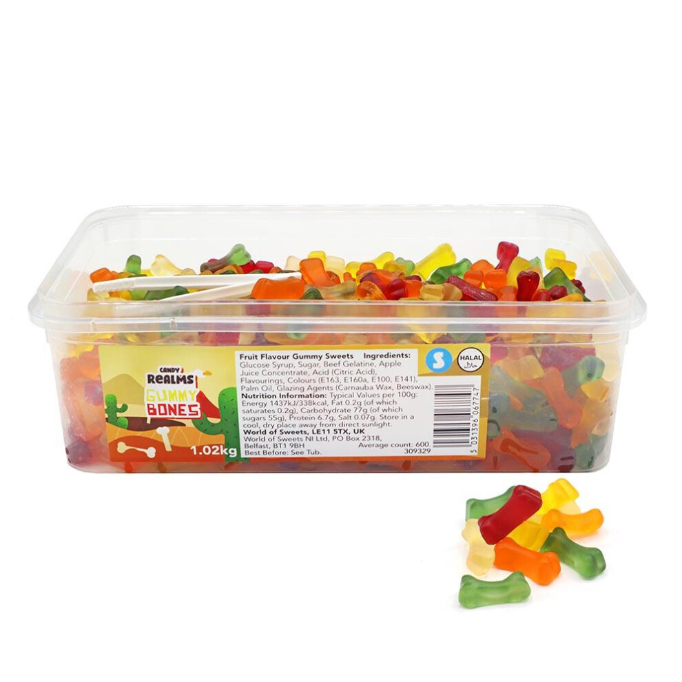 Phoenix Candy Realms Gummy Bones 1.02Kg Tub - Sweet Snack