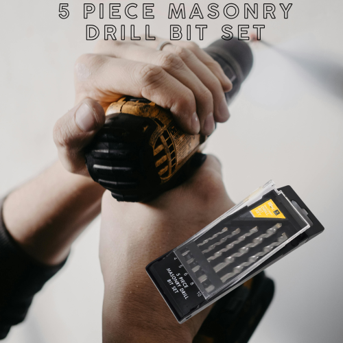 5-Piece Masonry Drill Bit Set, Effortless Drilling with 5 Piece Masonry Bit Set 2