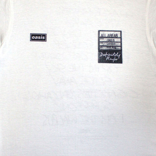 Oasis (L, White) Oasis Definitely Maybe AAA Setlist T Shirt 1