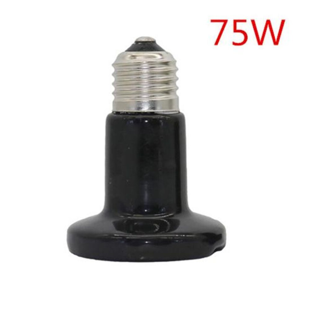 (75W) E27 Pet Heating Light 25w 50w Mini Infrared Ceramic Emitter Heat Bulb Black For Reptile Pet Brooder Lamp