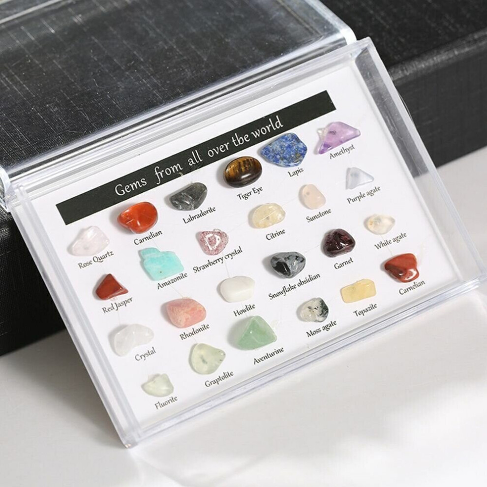 Mdsrjone 24Pcs Christmas Calendars Healing Crystal Stone Advent Countdown Calendar