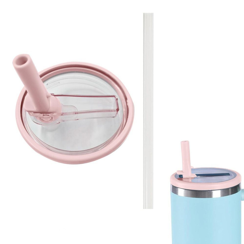 (pink, One Size) 2 Pack 40 Oz Tumbler Flip Straw Lid Replacement Fit ForQuencher, Spill Proof Resistant Tumbler Lids,Reusable Tumbler Cover For Cup And
