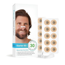 (white, One Size) Intake Breathing Nasal Strip Kit (30 Count, ) - Oxygen Intake, Reduce Snoring, Improve Sleep Quality - Sweat Resistant, Skin Safe Nasal Strips