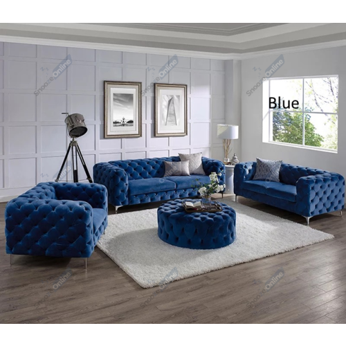 (3+2 Seater Sofa, Grey) SNOOZE ONLINE  Monaco 3 and 2 Seater Sofa Sets Corner Sofas For Living Room Upholstered Plush Fabric 3 Seater Velvet Sofas