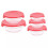 (Bright Red) 5pcs Glass Bowls Food Storage with Colour Lids Kitchen Stackable Container Set 3