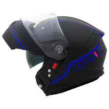 (Blue / Black, M) ZORAX 838 Flip UP Modular Safari Inner Visor Motorbike Motorcycle Helmet
