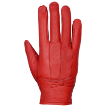 (S-M, Red) Ladies Leather Gloves-Real Leather Winter Gloves for Women